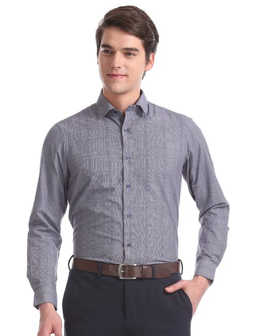 blue checkered formal shirt - 17727840 - Very Small Image - 1