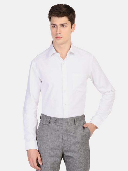 white solid formal shirt - 17727900 - Very Small Image - 1