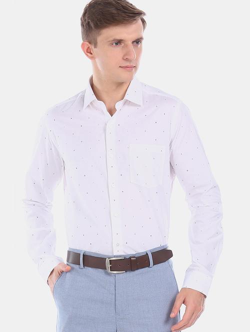 white printed formal shirt - 17727920 - Very Small Image - 1
