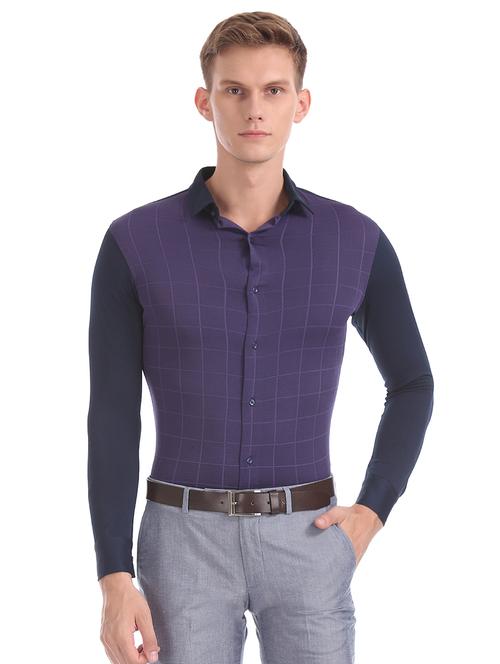 blue checkered formal shirt - 17727988 - Very Small Image - 1