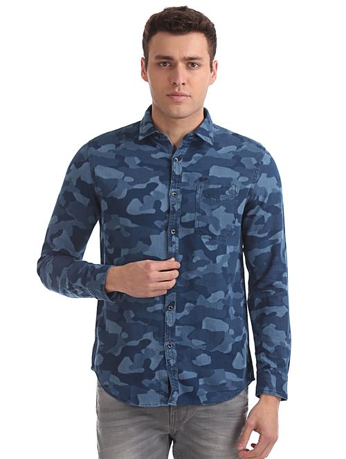 mens camouflage casual shirt - 17728163 - Very Small Image - 1