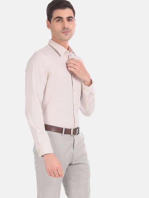 beige self design formal shirt - 17728380 - Very Small Image - 1