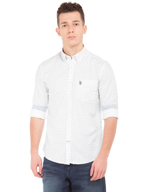 white printed casual shirt - 17728399 - Very Small Image - 1