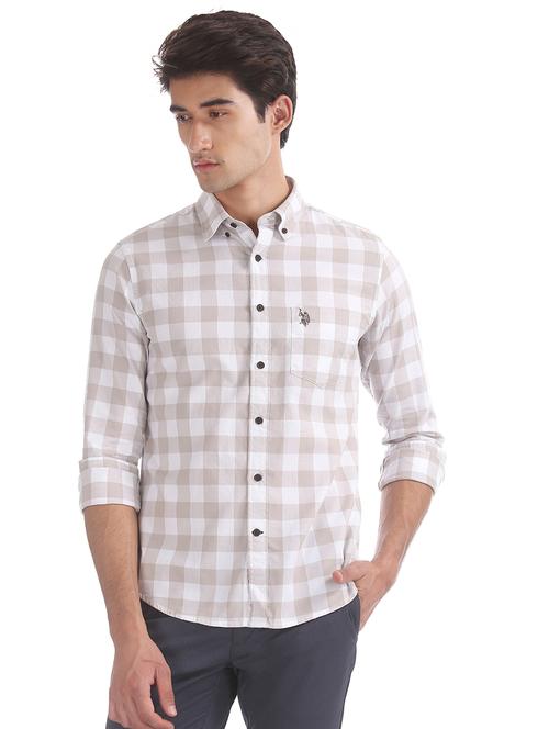 white checkered casual shirt - 17728461 - Very Small Image - 1