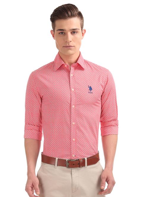 red printed casual shirt - 17728466 - Very Small Image - 1