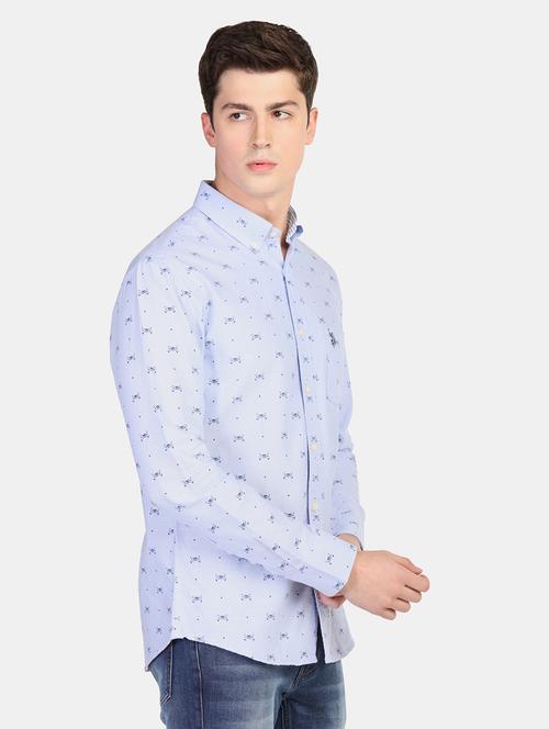 blue printed casual shirt - 17728486 - Very Small Image - 1