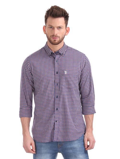 blue checkered casual shirt - 17728501 - Very Small Image - 1