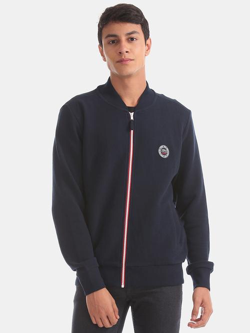 navy blue self design sweatshirt - 17728934 - Very Small Image - 1