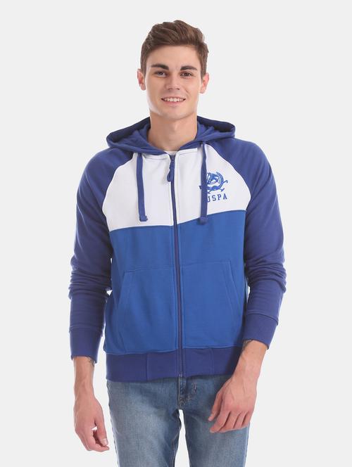 blue color block sweatshirt  - 17728988 - Very Small Image - 1