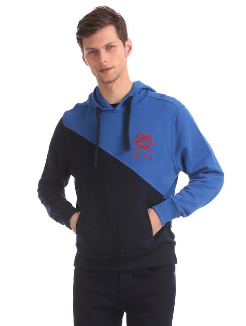 blue color block sweatshirt - 17729023 - Very Small Image - 1