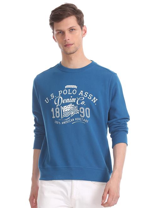 blue chest printed sweatshirt - 17729032 - Very Small Image - 1