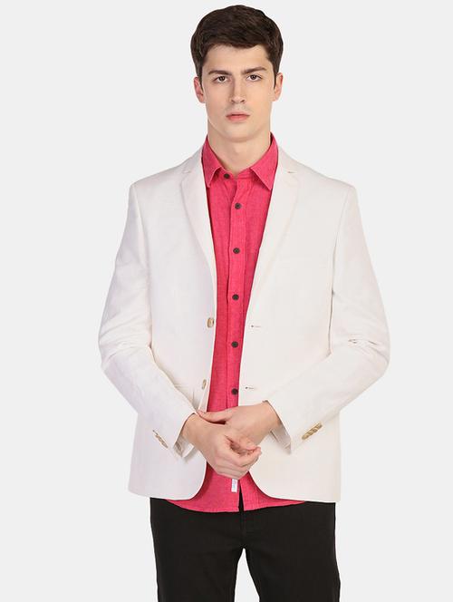 white single breasted casual blazer - 17729523 - Very Small Image - 1