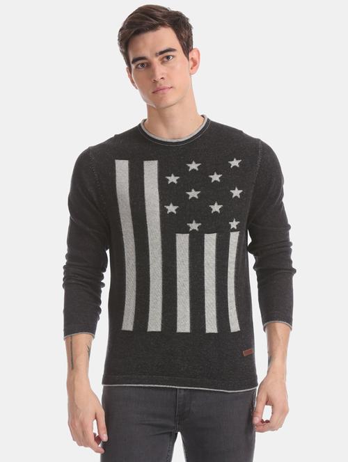 black front printed pullover - 17729974 - Very Small Image - 1