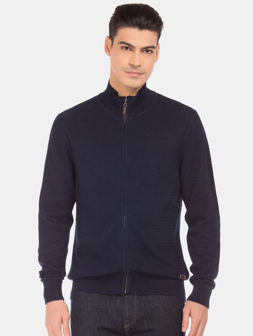 navy blue solid pullover - 17729993 - Very Small Image - 1