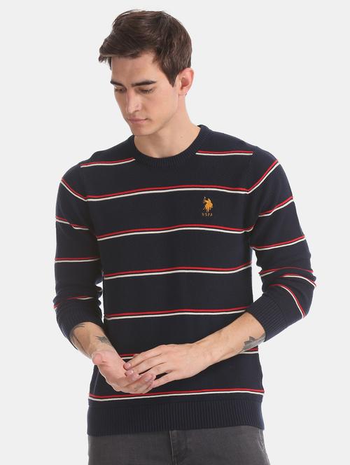 navy blue striped pullover - 17730034 - Very Small Image - 1