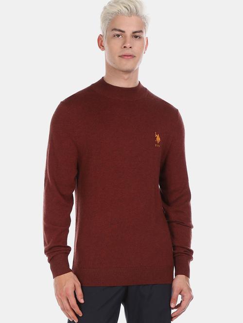 maroon solid pullover - 17730068 - Very Small Image - 1