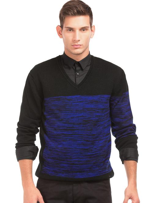black color block pullover - 17730171 - Very Small Image - 1