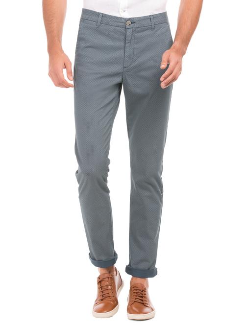 blue textured chinos casual trouser - 17730462 - Very Small Image - 1