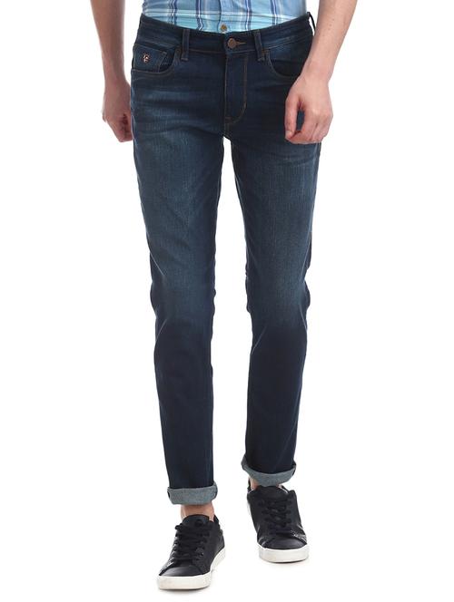 blue light washed denim jeans - 17731464 - Very Small Image - 1