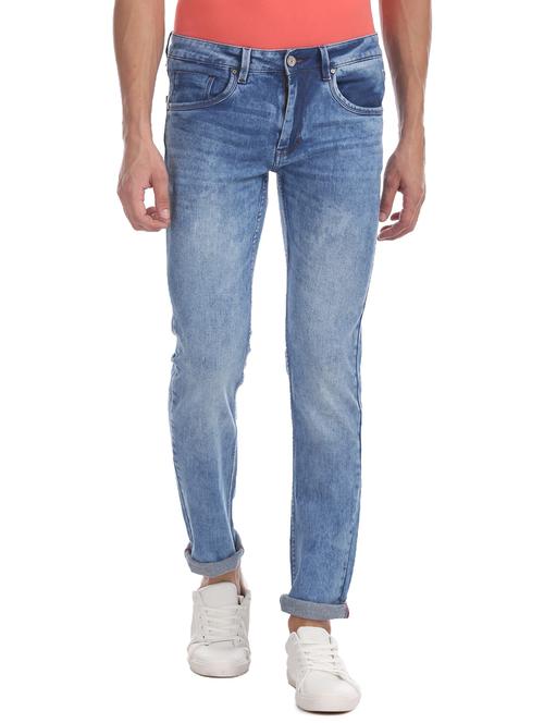 blue light washed denim jeans  - 17731547 - Very Small Image - 1