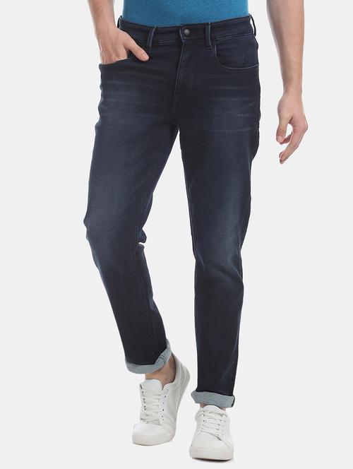 dark blue light washed denim jeans - 17731650 - Very Small Image - 1