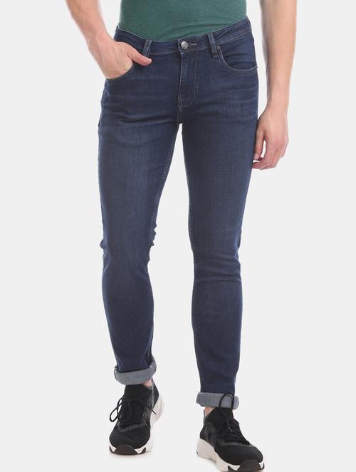 navy blue light washed denim jean - 17731664 - Very Small Image - 1