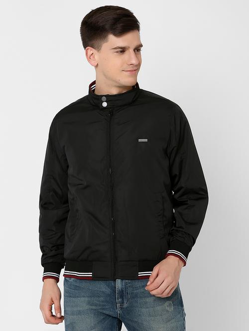 black solid casual jacket - 17732178 - Very Small Image - 1