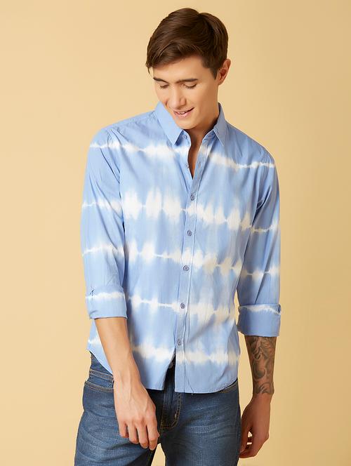 blue tie & dye casual shirt - 17732230 - Very Small Image - 1
