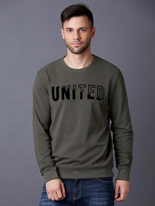 olive green printed sweatshirt - 17732249 - Very Small Image - 1