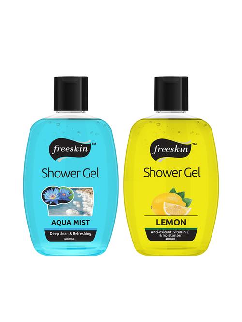 freeskin aqua mist & lemon shower gel, 400ml each, pack of 2 - 17733640 - Very Small Image - 1