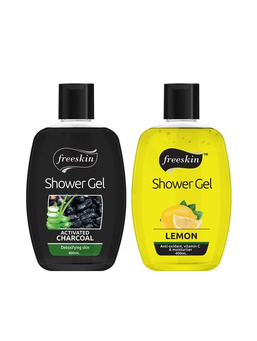freeskin charcoal & lemon shower gel, 400ml each, pack of 2 - 17733647 - Very Small Image - 1