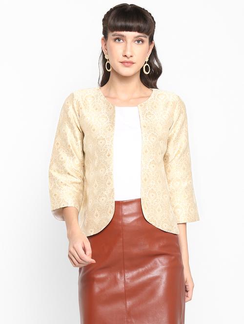 beige silk blend jacket - 17733712 - Very Small Image - 1