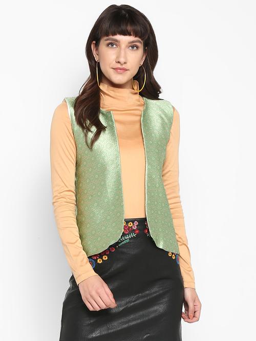 green silk blend jacket - 17733734 - Very Small Image - 1