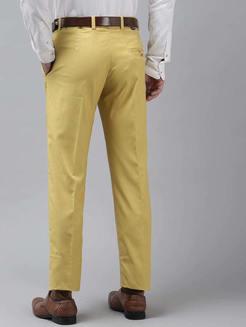 yellow solid flat front formal trouser - 17733815 - Zoom Image - 2