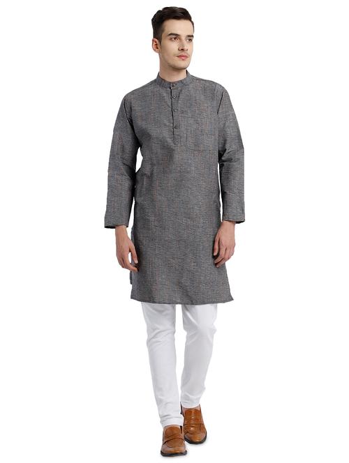 grey melange long kurta - 17733876 - Very Small Image - 1