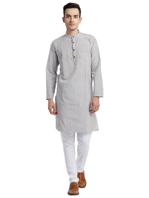 white striped long kurta  - 17733895 - Very Small Image - 1