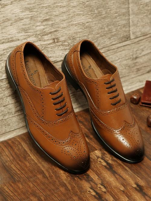 tan leather laceup brouges - 17734315 - Very Small Image - 1