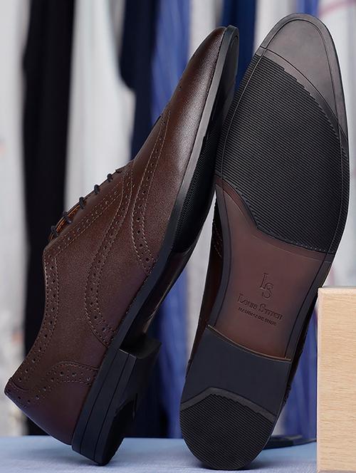 brown leather laceup brouges - 17734317 - Very Small Image - 1