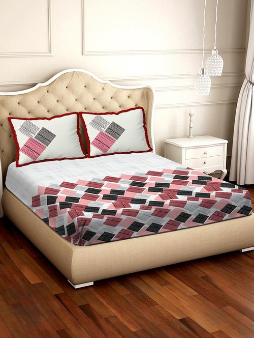 melbourne double bedsheet set super king size 100% luxury cotton pink colour-mlb116 - 17734371 - Very Small Image - 1