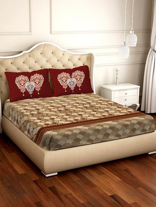 melbourne double bedsheet set super king size 100% luxury cotton yellow colour-mlb119 - 17734374 - Very Small Image - 1