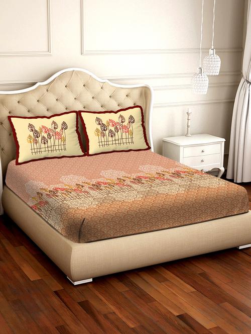 melbourne double bedsheet set super king size 100% luxury cotton orange colour-mlb125 - 17734380 - Very Small Image - 1