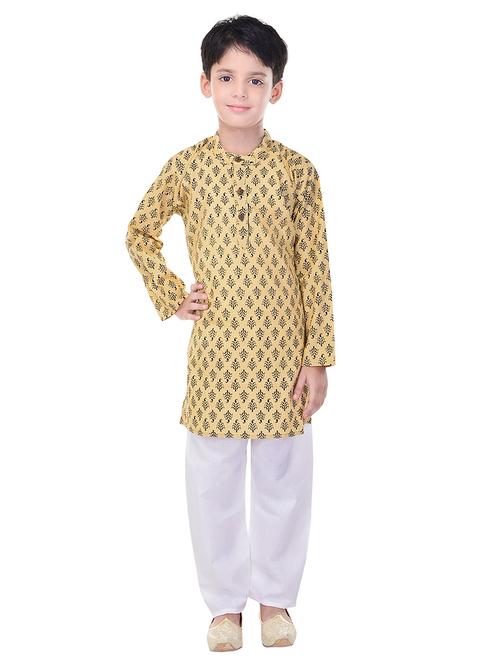 mandarin neck printed kurta with pajama set  - 17734398 - Very Small Image - 1