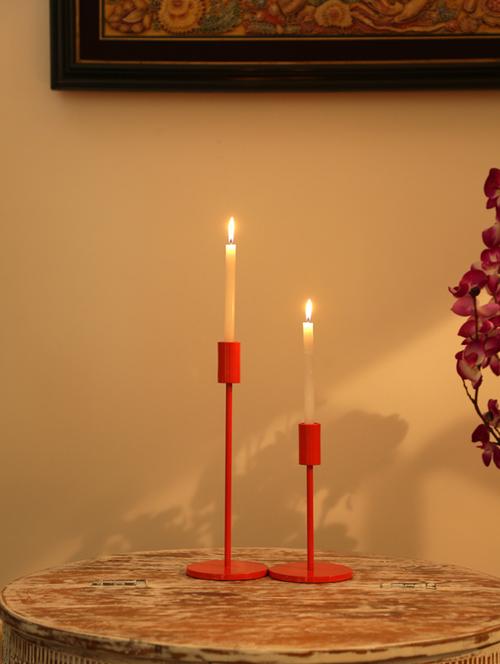 orange candle holders - set of 2 - 17735327 - Very Small Image - 1