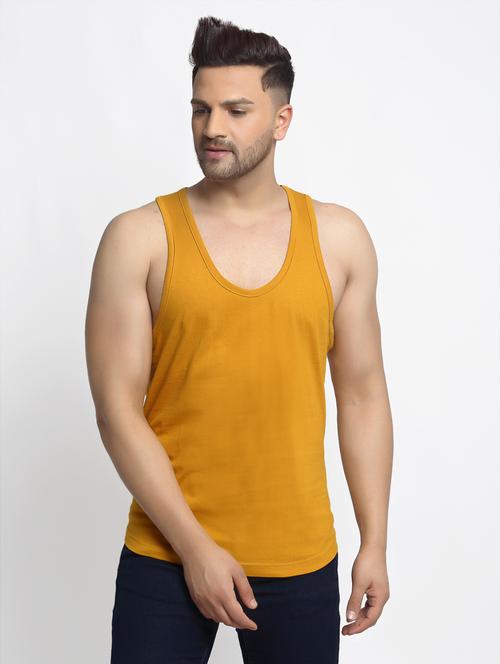 mustard solid vest - 17735996 - Very Small Image - 1