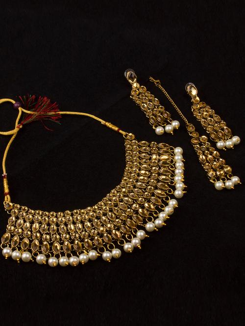 white brass choker necklace - 17736670 - Very Small Image - 1