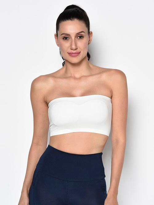 white solid tube bra - 17737038 - Very Small Image - 1