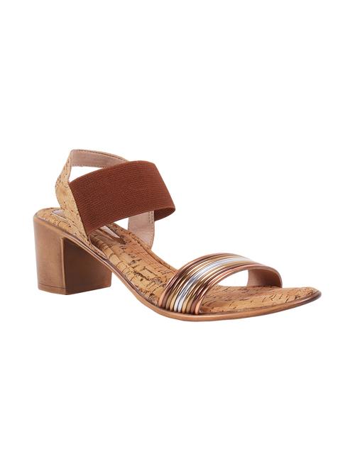 bronze synthetic back strap sandals - 17738583 - Very Small Image - 1