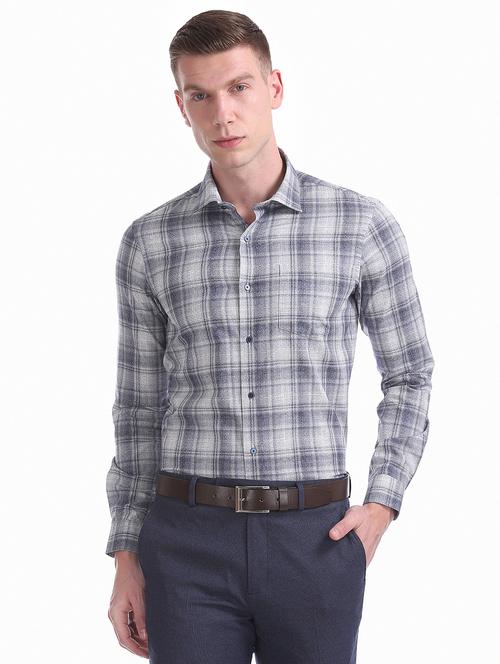 blue checkered formal shirt - 17739380 - Very Small Image - 1