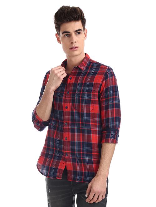 mens checks casual shirt - 17739502 - Very Small Image - 1