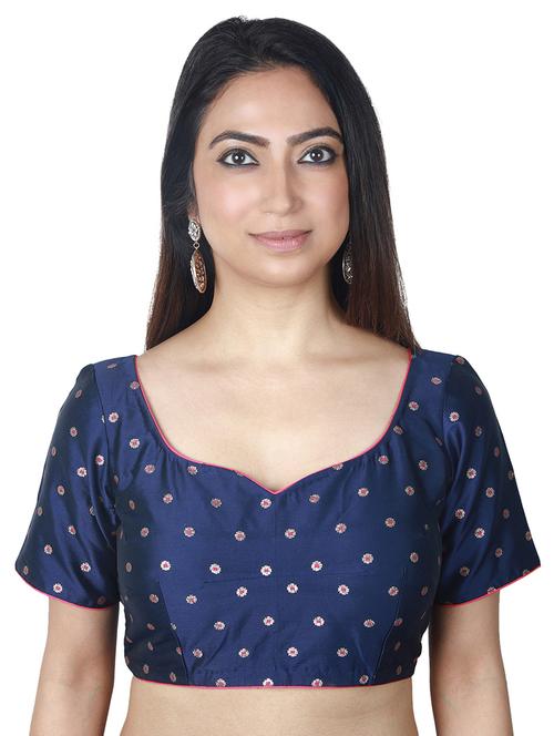 blue brocade blouse - 17739794 - Very Small Image - 1